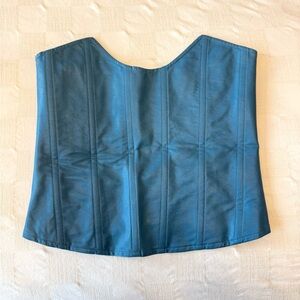 MIAOU Blue Leather Corset